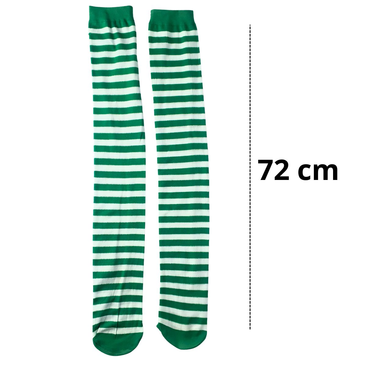 Meia Calça Listrada Verde Com Verde Para Fantasia Cosplay e Festa 5/8 Meia Calça Listrada Verde Com Verde Para Fantasia Cosplay e Festa 5/8